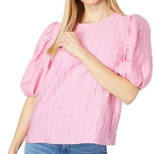 English Factory Pink Puff Sleeve Top